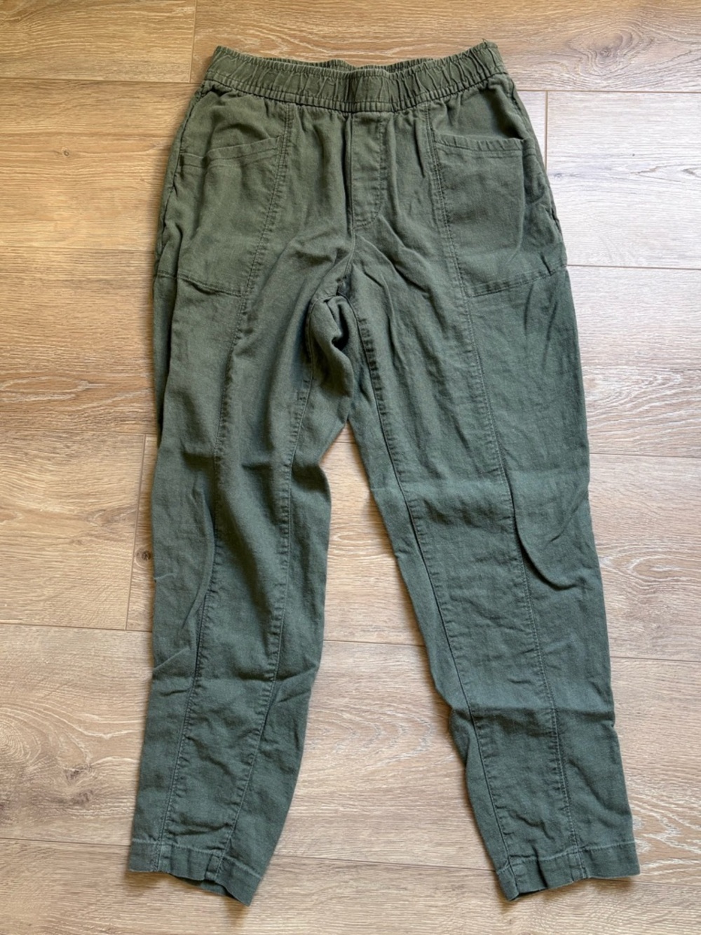 Old Navy Green Linen Blend Straight Leg Pants | Size XS